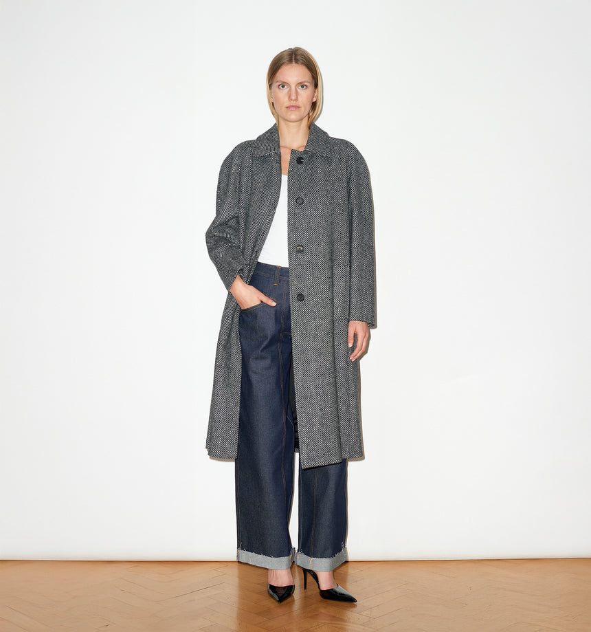TWEED RAGLAN SLEEVE OVERCOAT